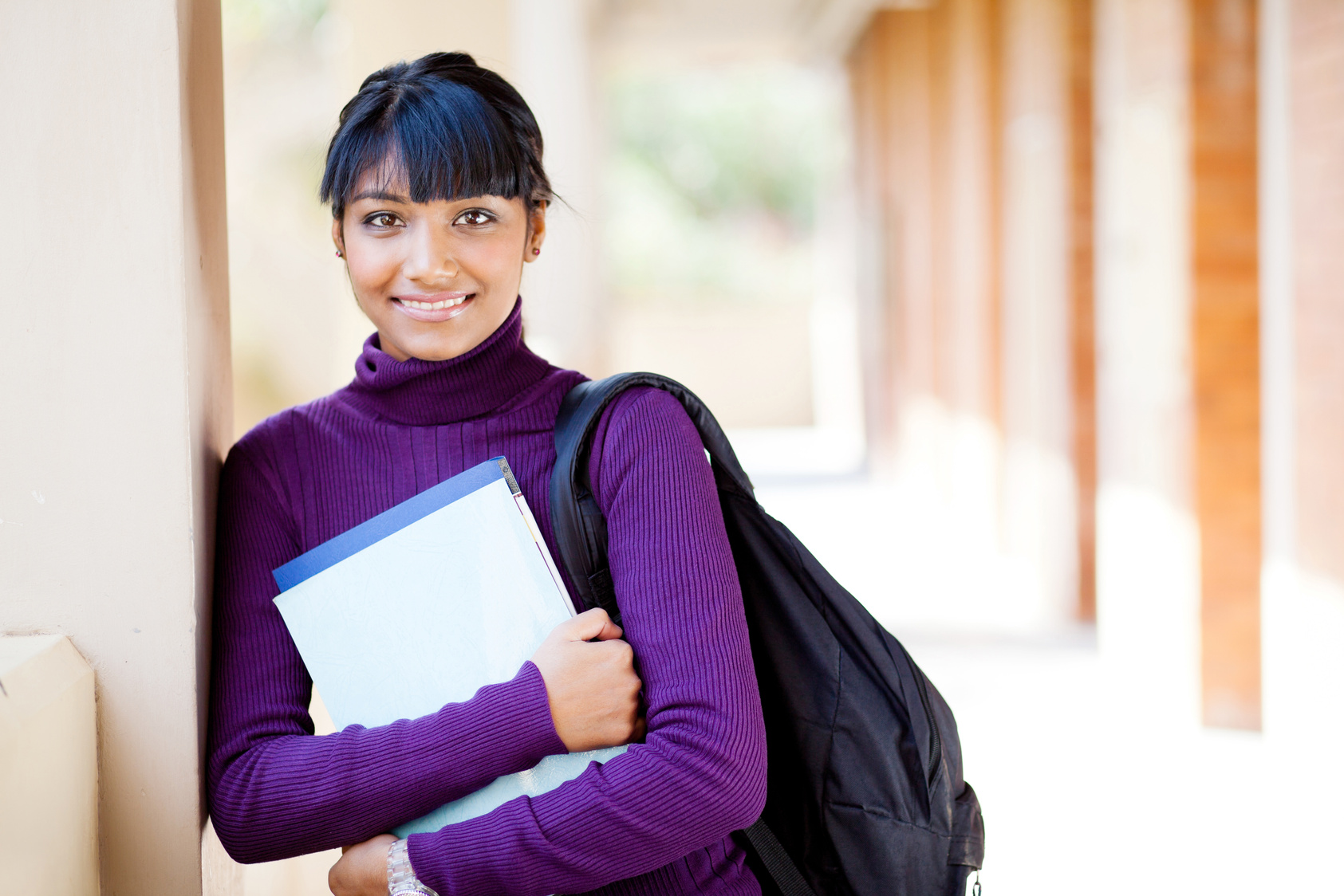 female teen indian high school student